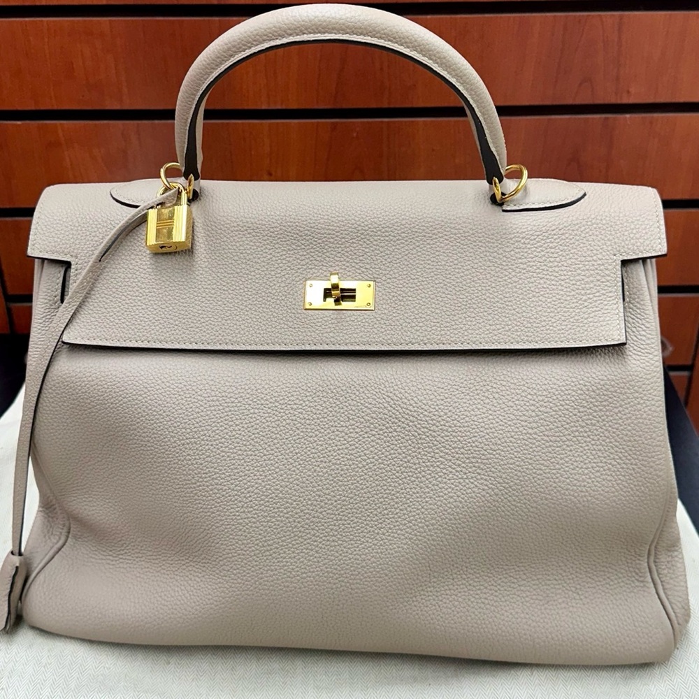 Hermes Kelly 35 Togo Gris Tourterelle Gold Hardware